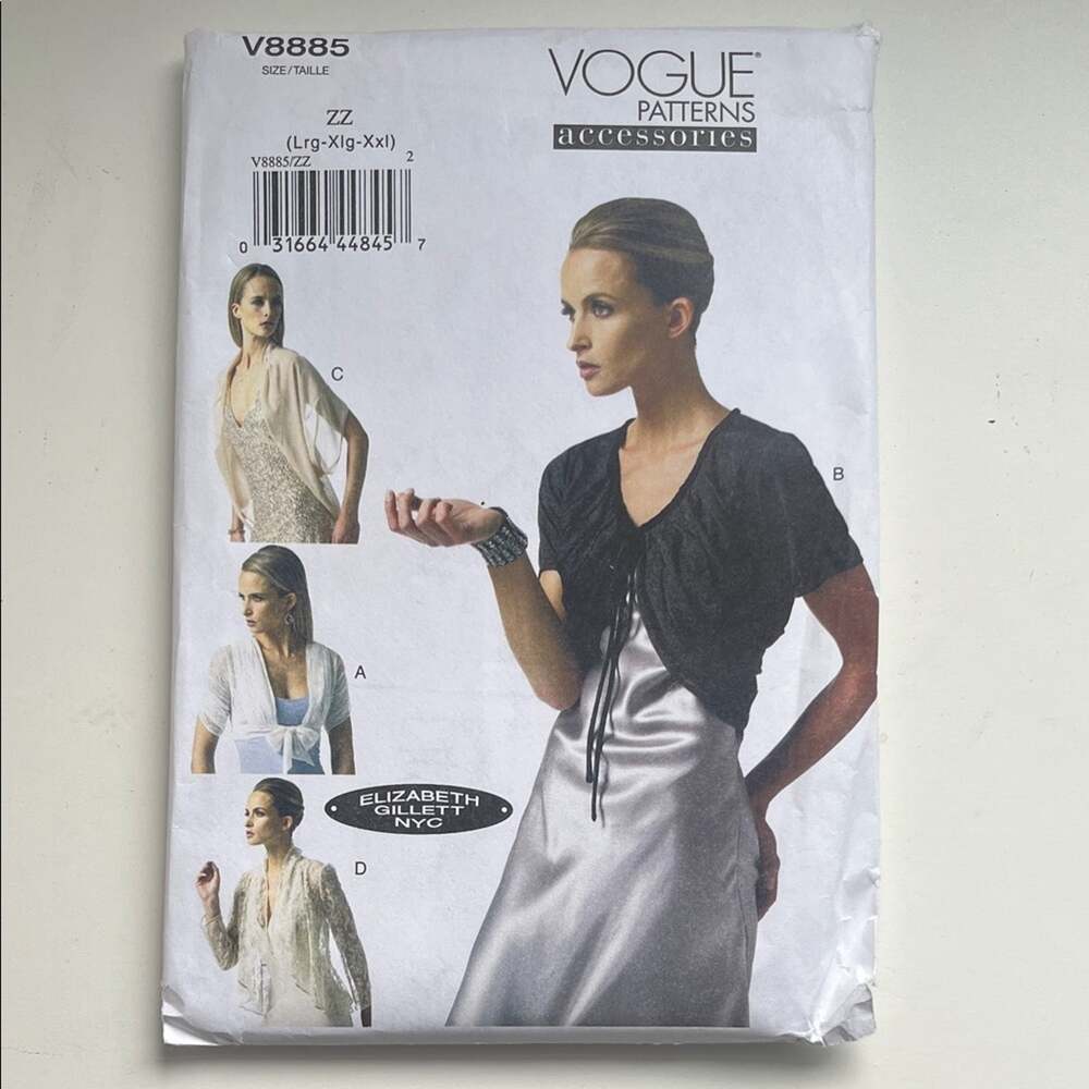 Uncut Vogue Sewing Pattern Accessories V8885 shrugs